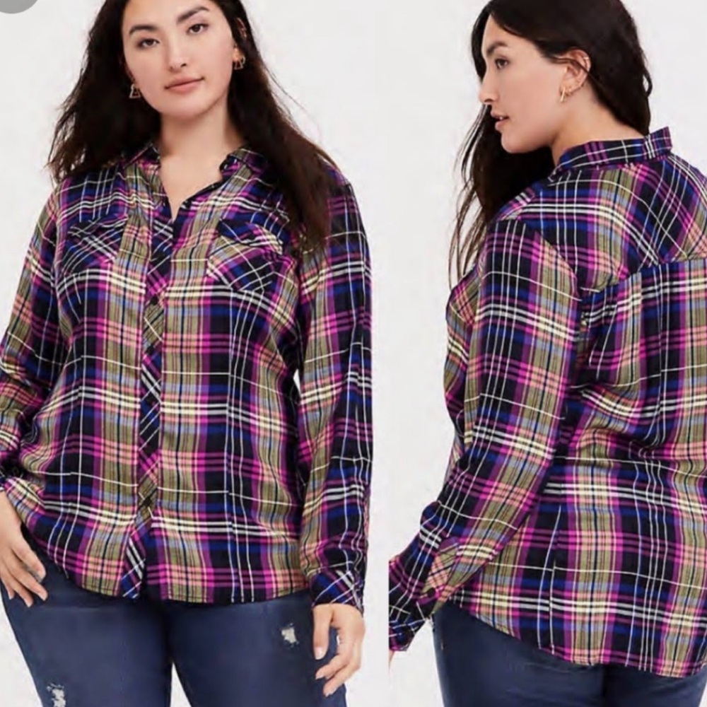 Torrid Plaid Button-Up Shirt